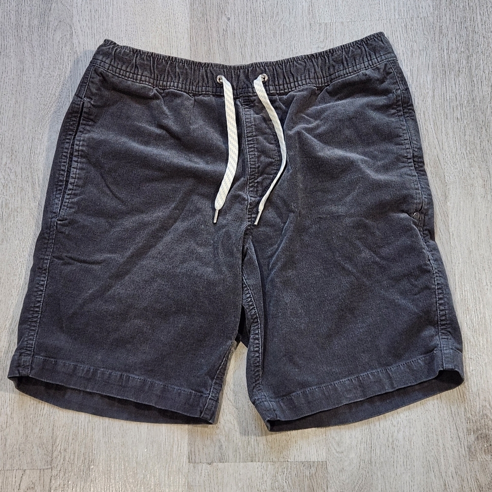 Vuori Optimist Shorts Mens Small Gray Corduroy Drawstring Casual Outdoor Patina